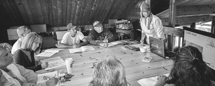 Beginner Fly Fishing Students in the classroom.