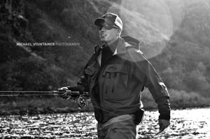 Silver Bow Fly Shop owner and head guide Sean Visintainer squeezing in a cast with his favorite Winston Biix switch rod and Hatch Reel.