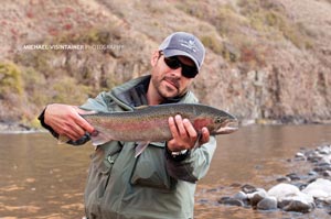 13 boats, low-clear water, lots of beer, and one baby steelhead... thanks Mark for making sure we didn't completely blank in the canyon.