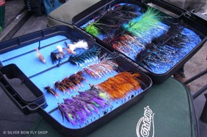 A suitcase box full of steelhead treats.