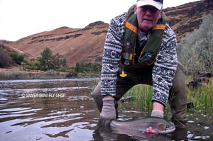 John aka "Smokey" with his first of numerous fly caught steelhead.