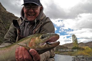 Tom being his usual self stroking the steelhead when no one else is on the traditionals.