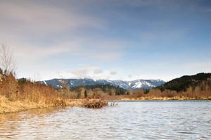 Snow pack in the Idaho Panhandle over looks the Coeur d'Alene drainage in March.