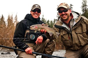 Josh and Sean from the Silver Bow Fly Shop 'pre' fishing the Spokane River before the guide season.