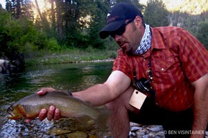 The Pro holding an incredible Westslope Cutthroat Trout caught during the summer on Fish Creek in Montana