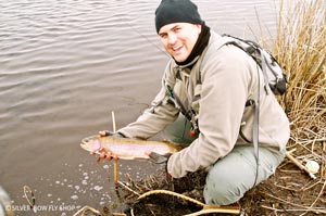 Doug N. enjoying a warm winter day at Rocky Ford Creek in Washington.